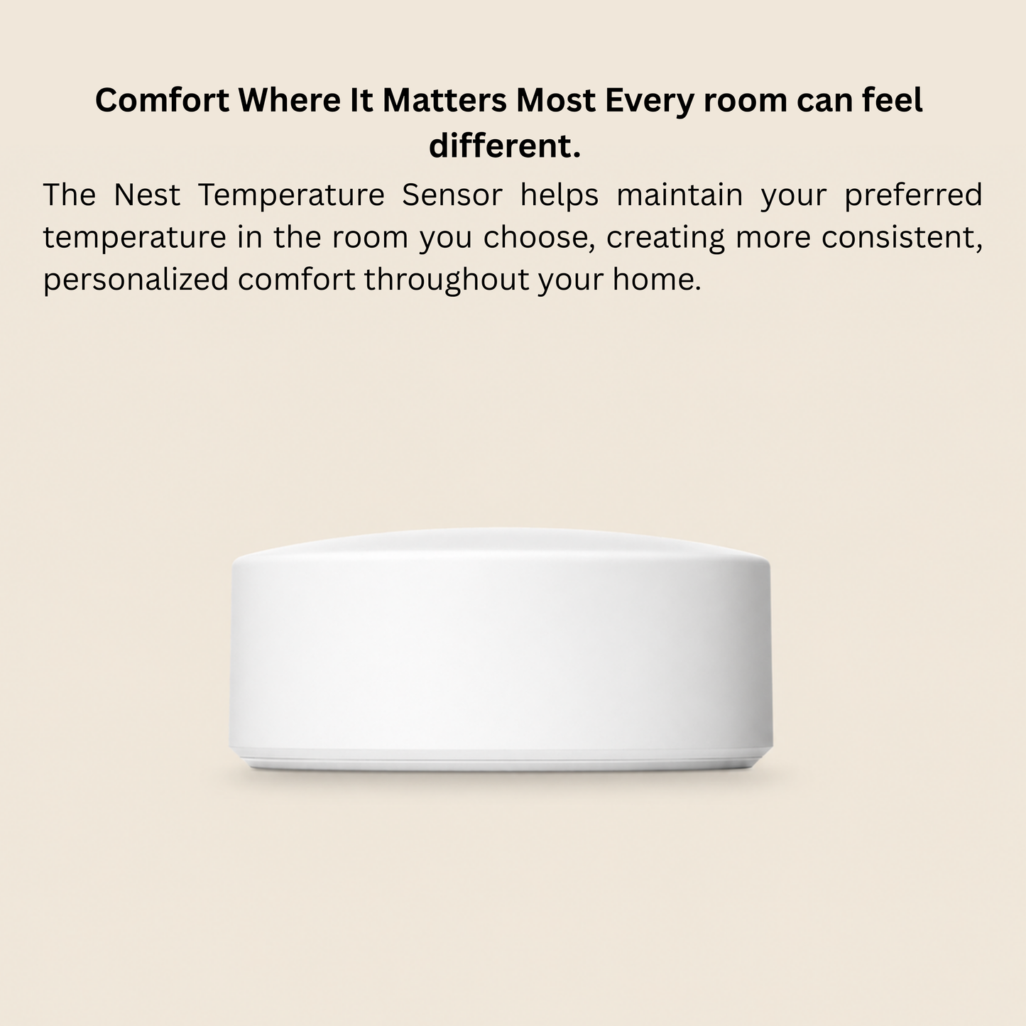 Google Nest Temperature Sensor- That Works with Nest Learning Thermostat and Nest Thermostat E - Smart Home, White