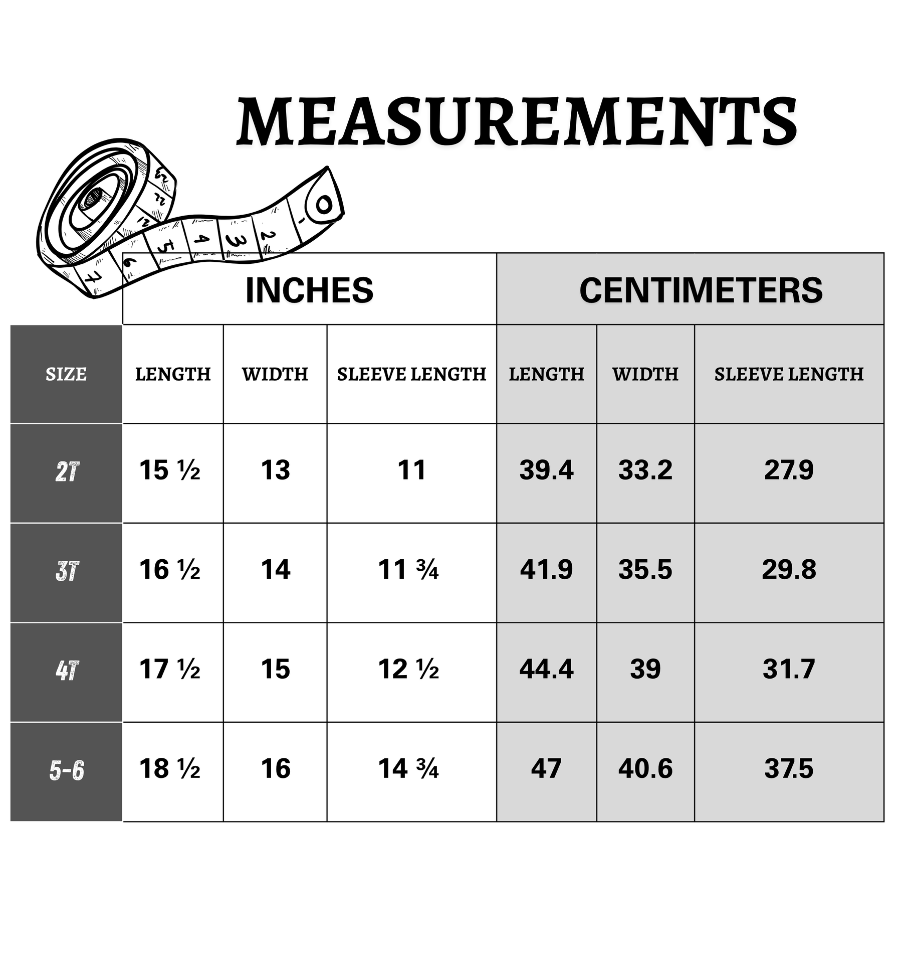 Size chart