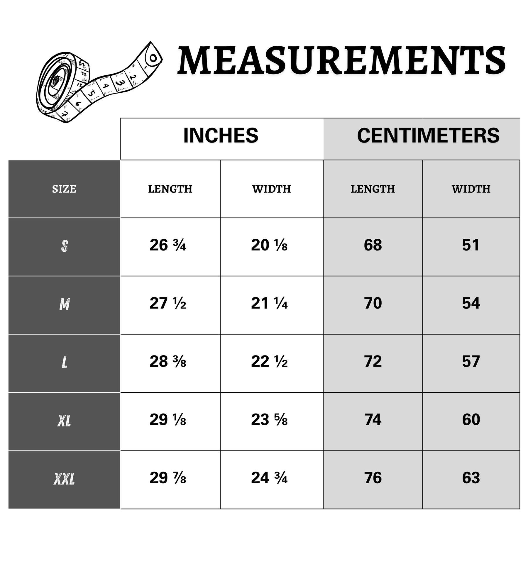 Size chart