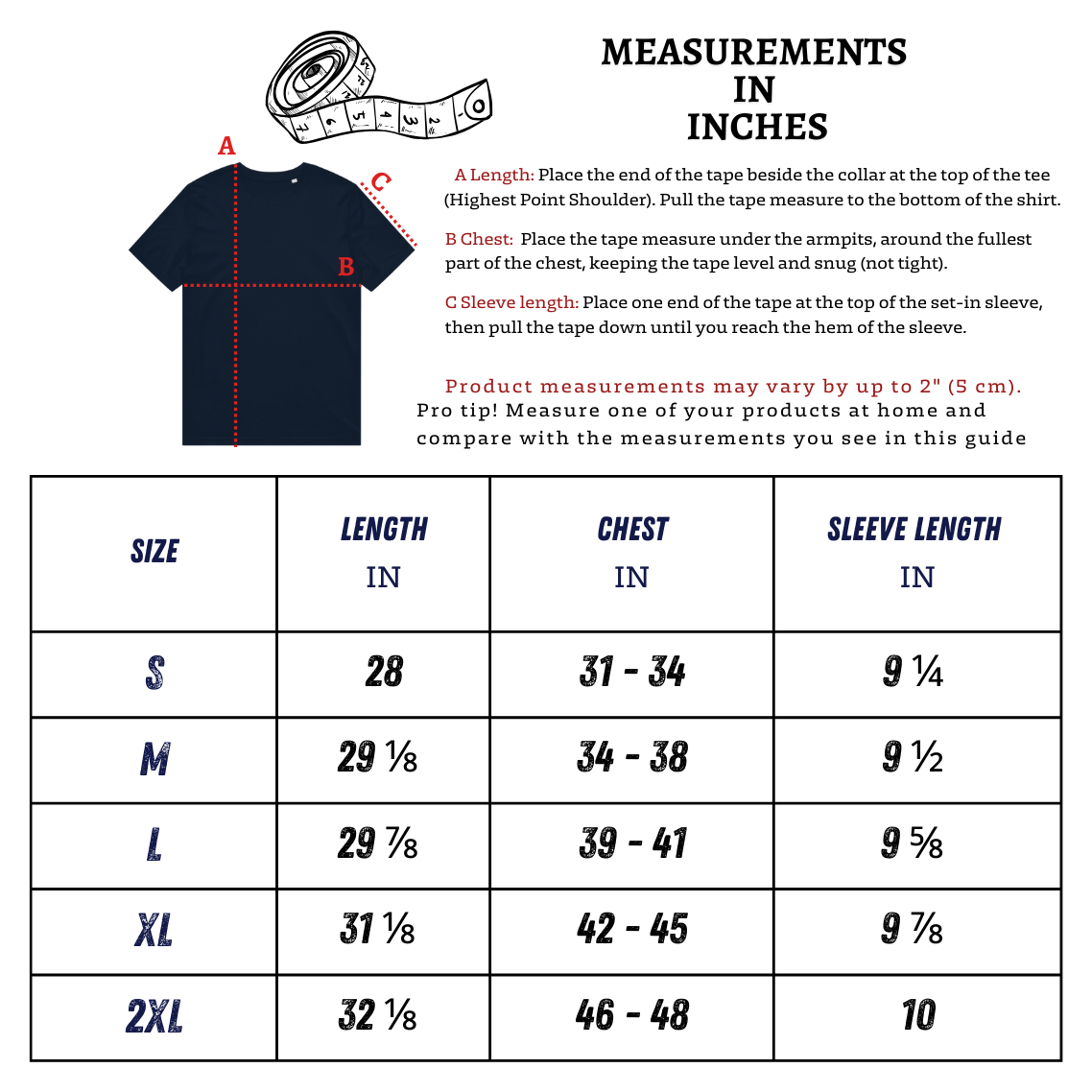 Size chart
