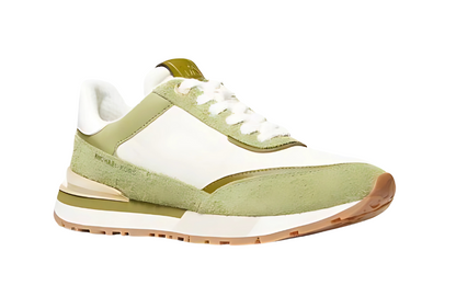 Michael Kors Nova Suede and Nylon Trainer in LT SAGE MLTI