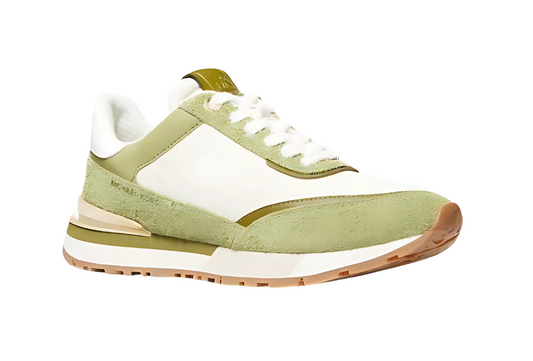 Michael Kors Nova Suede and Nylon Trainer in LT SAGE MLTI