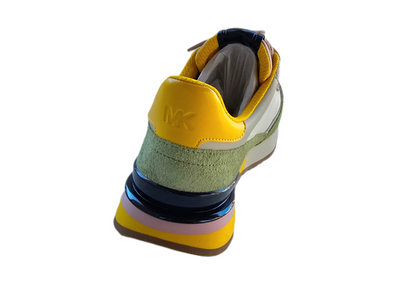 Michael Kors Nova Suede and Nylon Trainer in SMKY RSE MLT