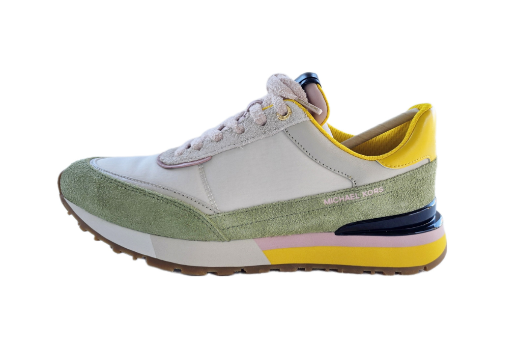 Michael Kors Nova Suede and Nylon Trainer in SMKY RSE MLT