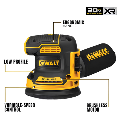 20V MAX XR Cordless Brushless 5 in. Random Orbital Sander (Tool Only) by Dewalt