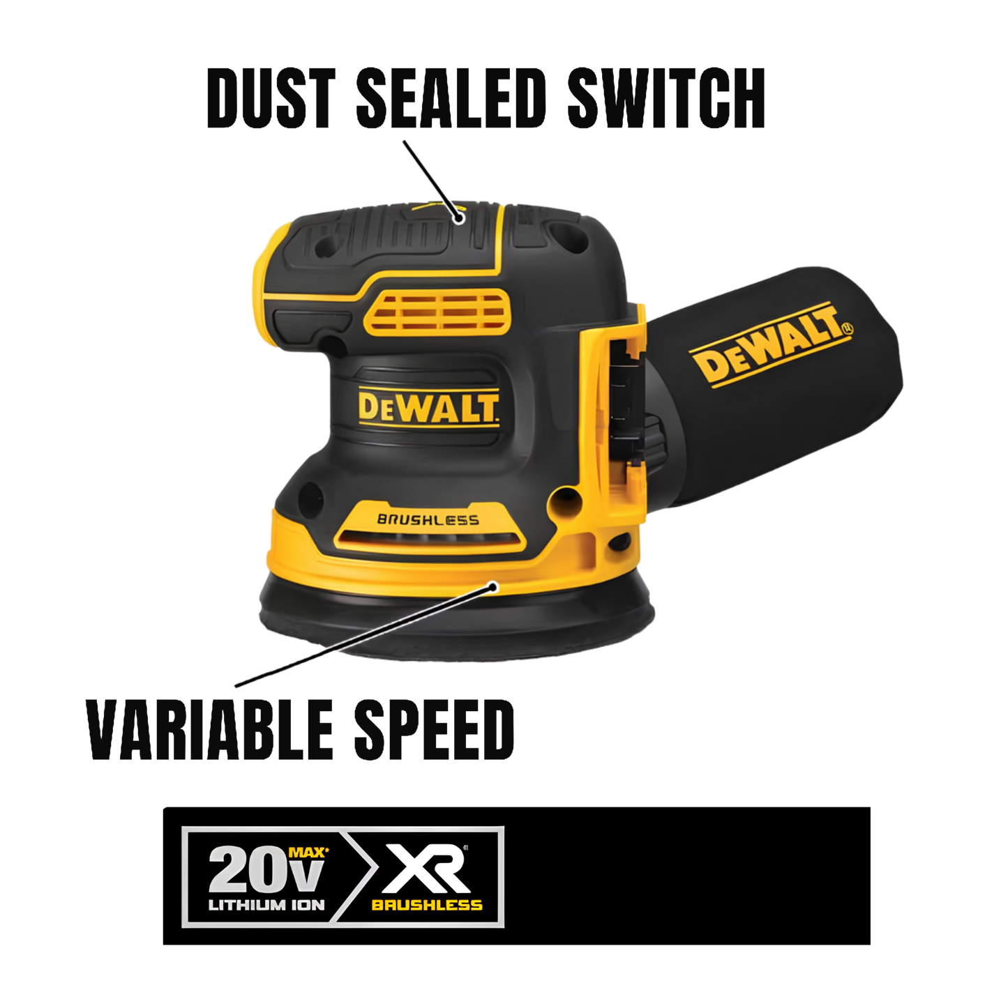 20V MAX XR Cordless Brushless 5 in. Random Orbital Sander (Tool Only) by Dewalt